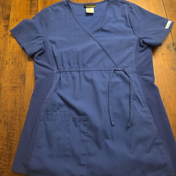 Cherokee Maternity Royal Blue Scrub Top - Picture 1 of 7